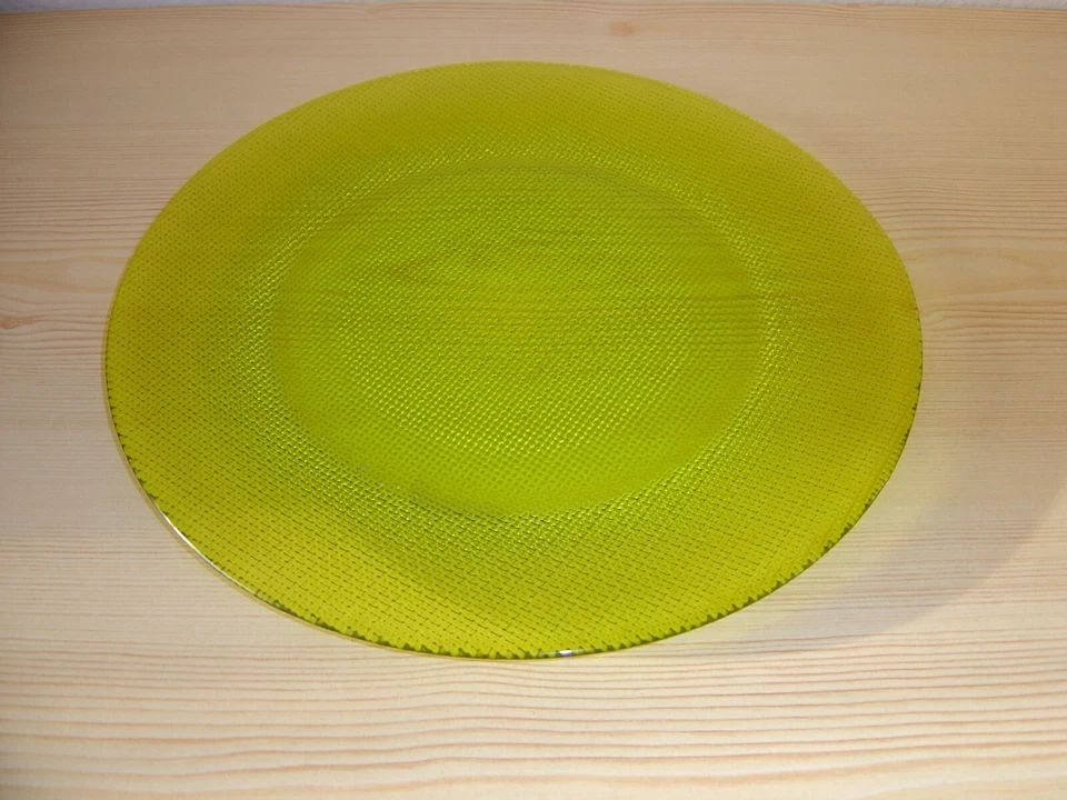 Platzteller/ Glasteller/ -platte Dekoteller mit strukturiertem Rand gelb Ø 31cm