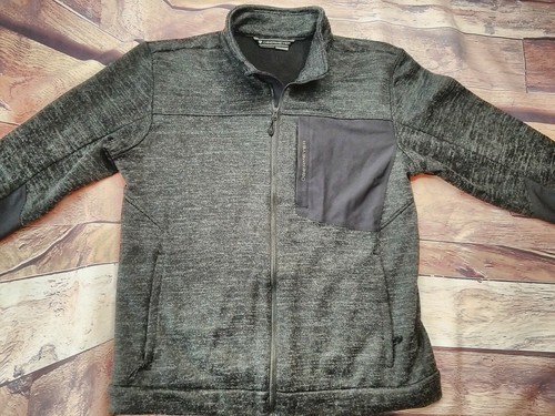 Obermeyer Gunner Bonded Knit Fleece Jacket Mens M Black Heather W Flaw