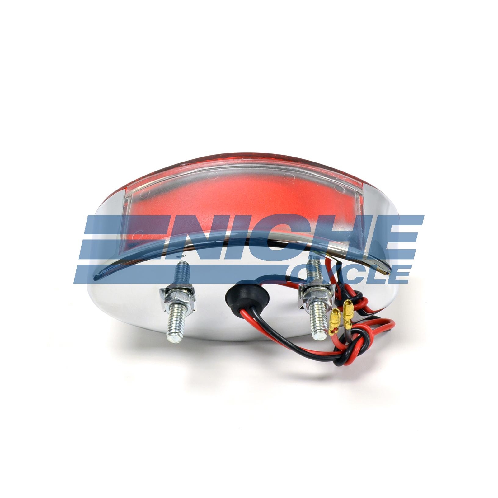 Chrome Cat Eye Tail Light 12 volt Motorcycle Harley Chopper Cafe  