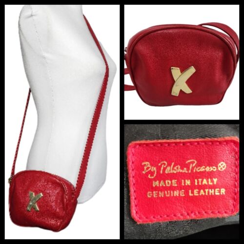 Sac à main bandoulière vintage Paloma Picasso bandoulière rouge sac à bandoulière HTF cuir véritable  - Photo 1 sur 19