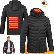 2 Areas Electric USB Heated Jacket Men Women Heating Thermal Outdoor Coat Warmer