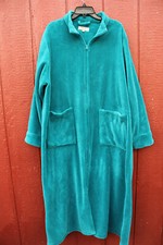 Alexander Del Rossa fleece plush turquoise full zipper Robe Women's size 2X