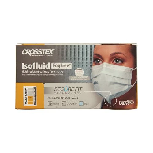 Crosstex GCICXBSF SecureFit Isofluid ASTM Level 1 Face Masks Fog Free Blue 40/Bx
Opens in a new wind