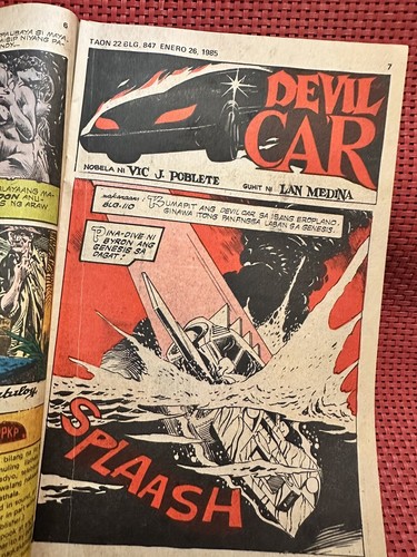Cómics de terror Holiday Komiks 847 Devil Car Lan Medina Phils TAGALO 1985 GASI - Imagen 2 de 5