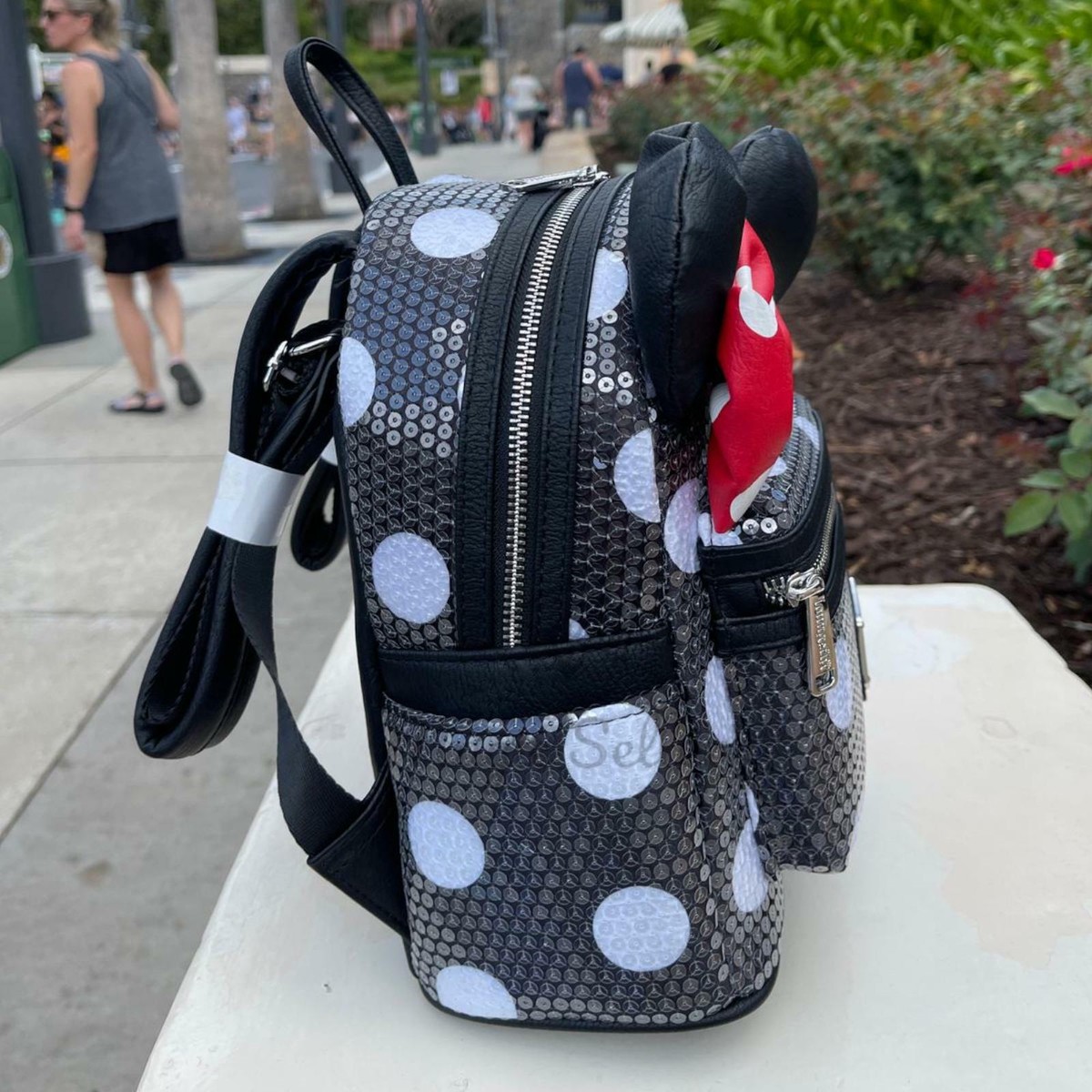 NWT Loungefly Disney Parks Minnie Mouse Sequined Polka Dot Mini Backpack Disney Parks Loungefly Minnie Mouse Sequined Polka-Dot Mini  main image 3
