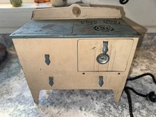 1930's Vintage Childs Electric Stove Toy Green Tan Kingston Products 312-2