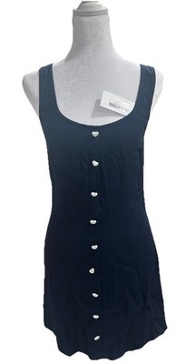 Reformation Heart Mini Dress Navy blue Femenine Normcore Size XS