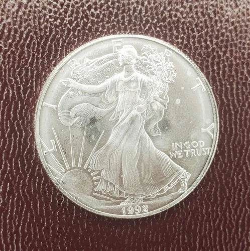1992 1 OZ .999 Fine Silver US Mint American Eagle Silver Dollar Coin $1 BU