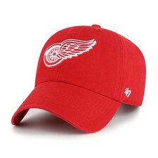 47 Brand NHL Cap CLEAN UP Detroit Redwings Red Strapback Logo Embroidery