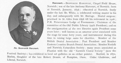 Bosworth Harcourt of Chapel Field House, Norwich - antiker Druck 1912
