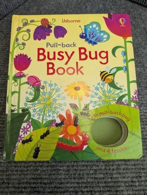 Usborne Pull-back Busy Bug Book w/ 4 Tracks - Missing Toy - Good Condition