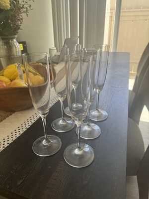 Riedel Clear Stemmed Champagne Flute Wine Glasses Set of 6 Round Barware