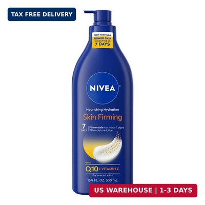 NIVEA Nourishing Hydration Skin Firming Body Lotion with Q10 and Vitamin C, 72-H