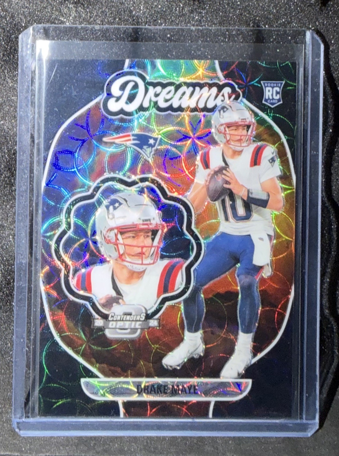 2024 Contenders Optic Drake Maye Dreams RC Black Scope Prizm #25/25 Patriots