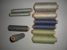 10 bobines de fil melange de couleur filature mercerie usine déco support bois