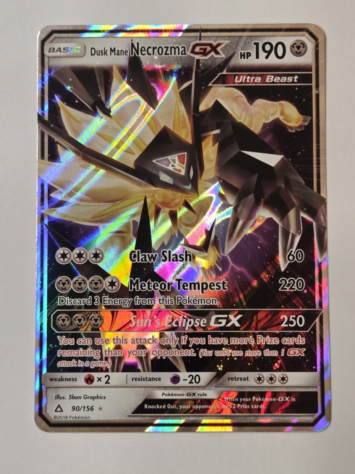 Dusk Mane Necrozma GX 90/156 Sm-Ultra Prism Holo