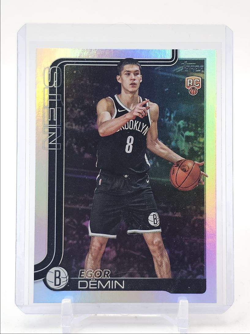 EGOR DEMIN 2025-26 TOPPS FLAGSHIP ROOKIE RAINBOW FOIL NETS #208 RC Q5588