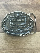 Vtg 1993 Brass Kessler American Whiskey SMOOTH AS SILK Since 1988 Belt Buckle
