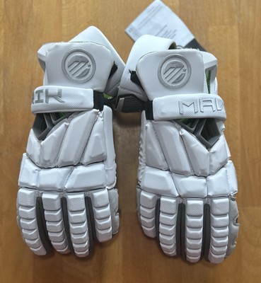 New Maverik Max Lacrosse Gloves Size Large Color White