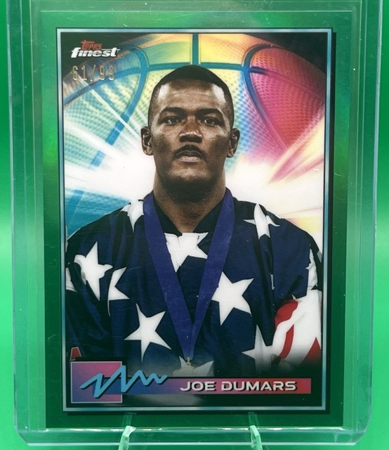 Joe Dumars 2021 Topps Finest Green Refractor /99 #4 Detroit Pistons