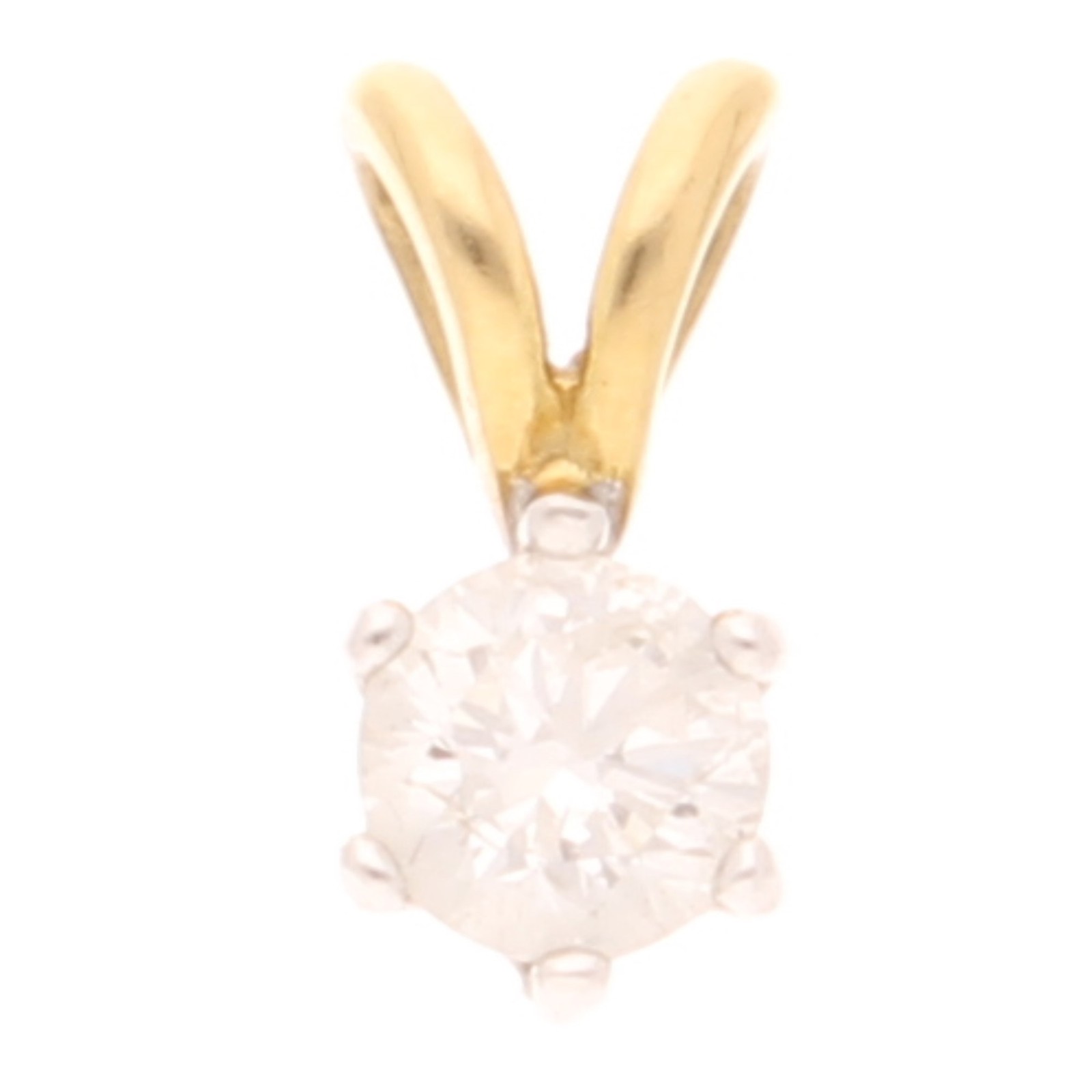 18Carat Yellow Gold 0.25ct Diamond Solitaire Pendant (4mm Diameter)
