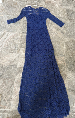 Alexis Royal blue lace gown 3/4 sleeves sz small NWT