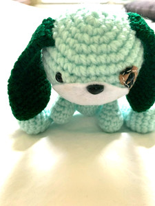 Small Handmade Crochet Stuffed Dog Gift Toy Amigurumi 4" sit height