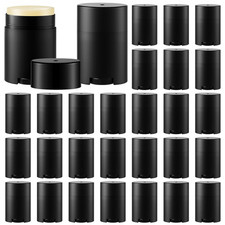 30 Pack 30Ml/1Oz Empty Deodorant Containers, Bottom Filling, Black Plastic Oval