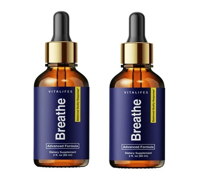 Breathe Drops for Lung Cleanse & Detox, Respiratory Support Droppers - 2 Pack