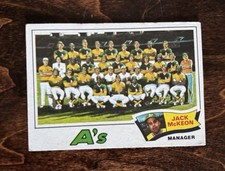 1977 Topps - Team Checklist Jack McKeon #74 Oakland Athletics Baseball Card