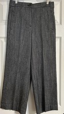 NWT Talbots Women’s Black Herringbone Pattern Capri  Dress Pants Sz 2 MSRP $109