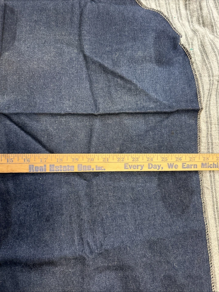 Vtg Distressed Indigo Denim Selvedge Apron Workshop WORK WEAR Pontiac Plant - Image 2 of 4