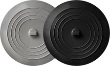 2 Pack - Black and Gray 6" Kitchen Sink and Bathtub Stoppers Set for Standard