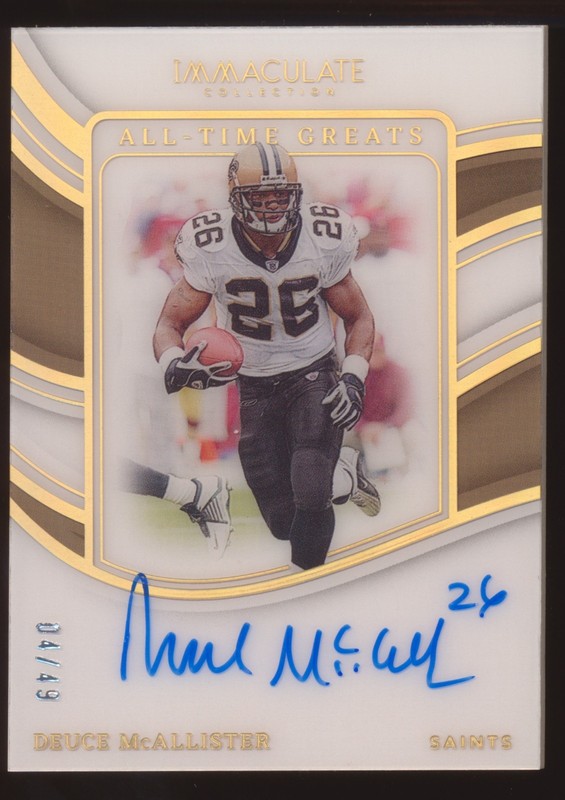 2023 PANINI IMMACULATE DEUCE MCALLISTER ALL TIME GREATS AUTO AUTOGRAPH /49!
