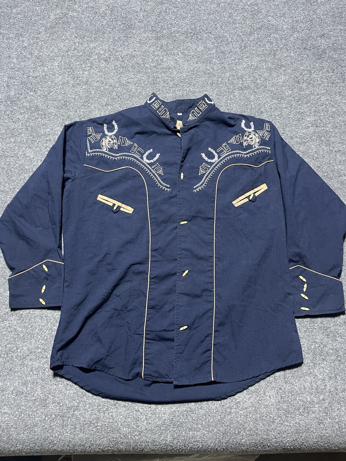 Vintage West Tex Pink Western Button-Up Shirt 40 Embroidered  Long Sleeve
