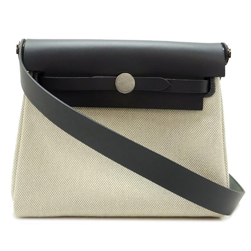 HERMES Herbag Zip Mini K Engraved 2025 Palladium Silver Hd Shoulder Bag 83684