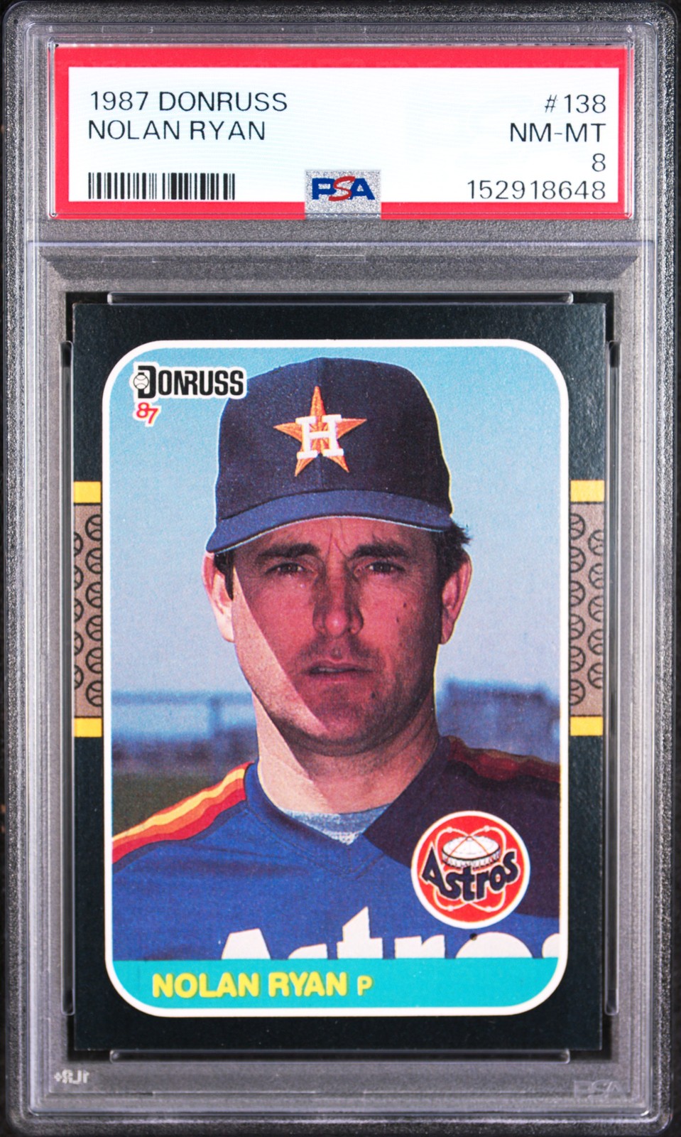 1987 Donruss #138 Nolan Ryan PSA 8