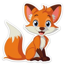 Cartoon Fox Sticker Car Bumper Vinyl Decal