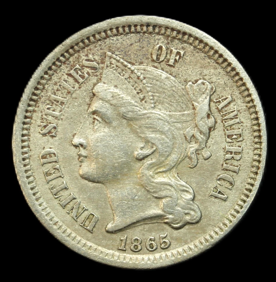 1865 3CN Three Cent Nickel- Choice AU- SMH1100 - Image 2 of 4