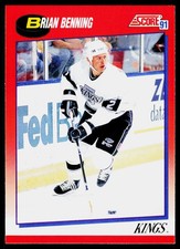 Brian Benning, 1991-92 Score Canadian Bilengual, #186, Los Angeles Kings,