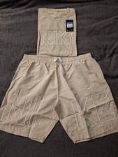 Nike Men's T-Shirt Shorts Set Beige Size XXL CT9744-068 Cotton Logo