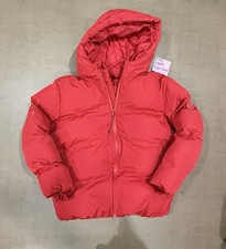 Zara Kids Red Hooded Puffer Jacket Size 13/14 Youth Winter Coat AS IS