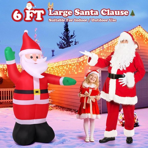 Blow Ups Santa Claus Reindeer on Sleigh with Gift Boxes, Built-in LED Lights🎅🏻 - Picture 3 of 48