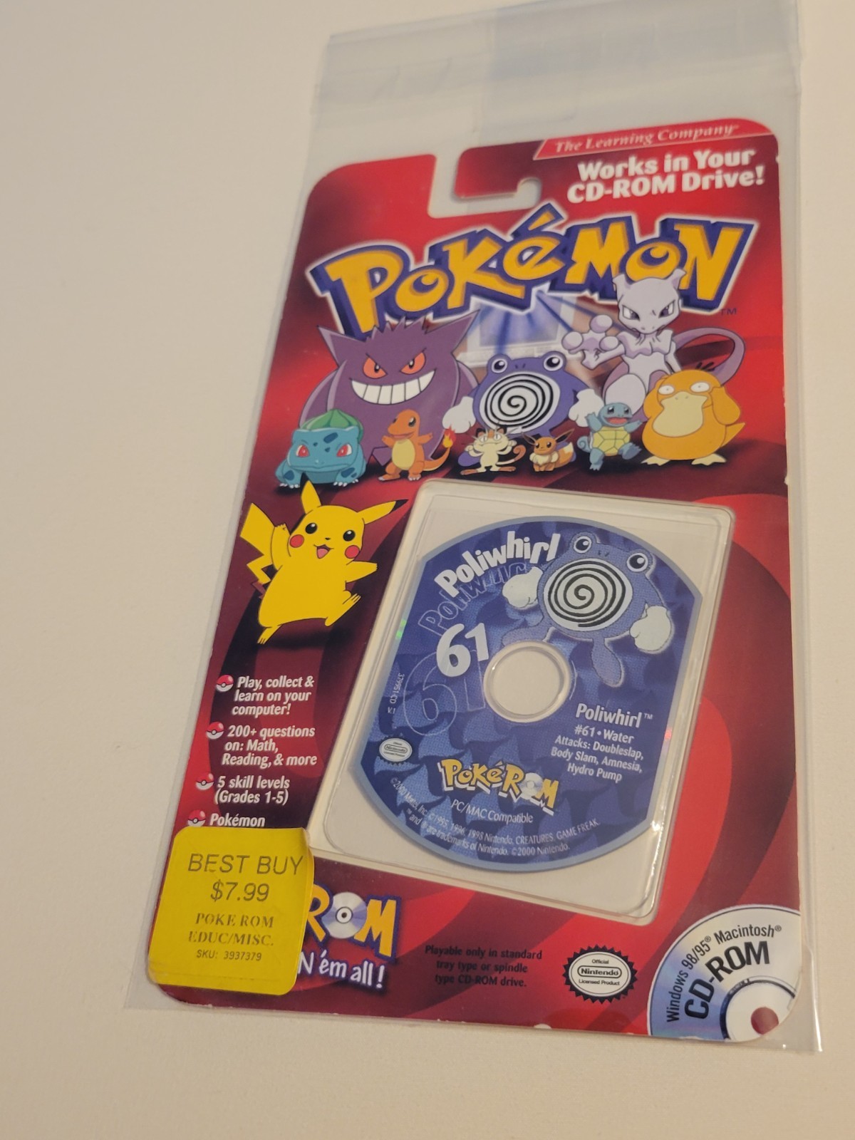 Poliwhirl #61 - Pokemon PokeRom CD - Near Mint - Sealed - See Photos
