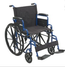 Drive Medical Blue Streak Wheelchair with Flip Back Desk Arms, Steel Frame