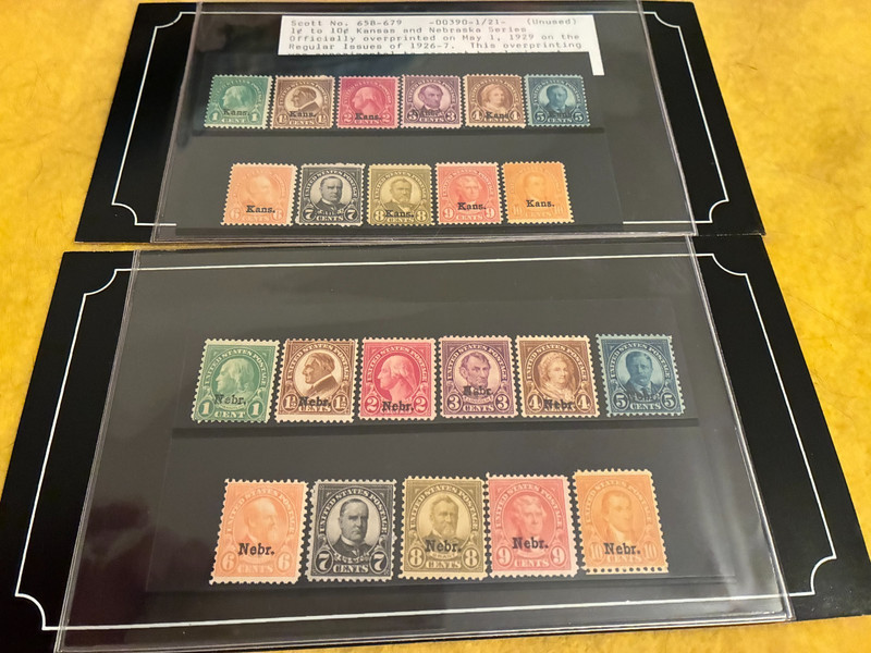 US Stamps-SC# 658 - 679 - MNH - Kansas & Nebraska Overprints  Series