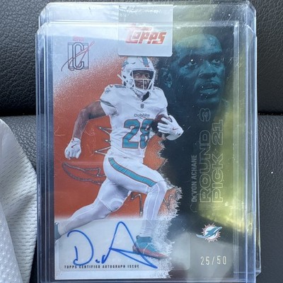 Topps 2025 Signature Class De'Von Achane RC Auto 25/50 Round Pick 25 #35