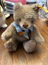 STEIFF STUFFED TOY 7" TEDDY BEAR 0202/18 BUTTON TAGS
