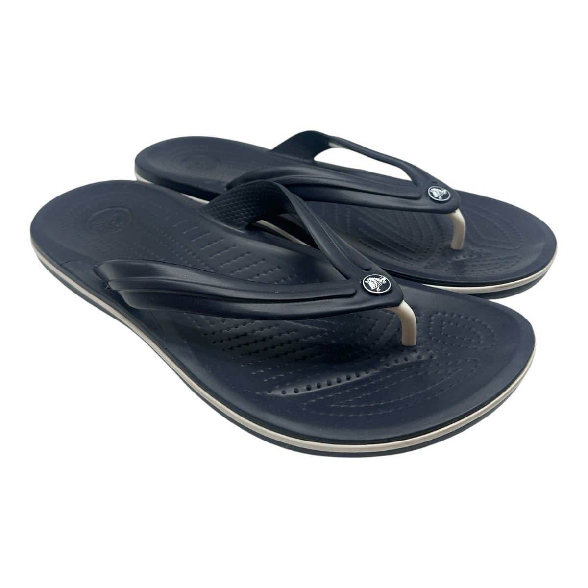 Crocs Crocband Flip Flops Mens Sz 11 Navy Blue Slip On Thong  display picture 3