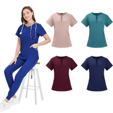 Women's Lightweight Scrub Set - NiaaHinn Jogger for Nurses & Beauticians  